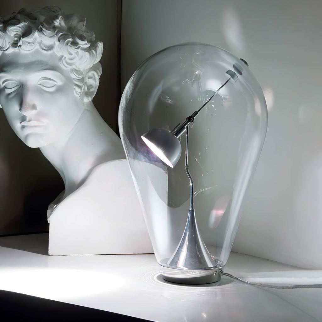 BeamGlow Rotating Glass Cylinder Table Light, Bedside Table Lamp, detail 11
