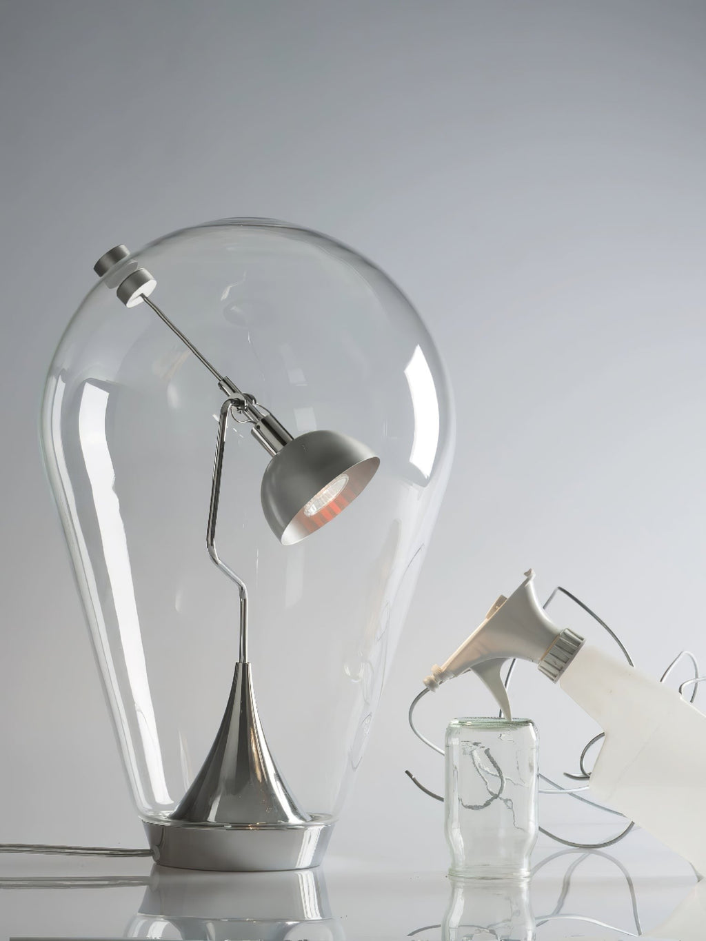 BeamGlow Rotating Glass Cylinder Table Light, Bedside Table Lamp, detail 13