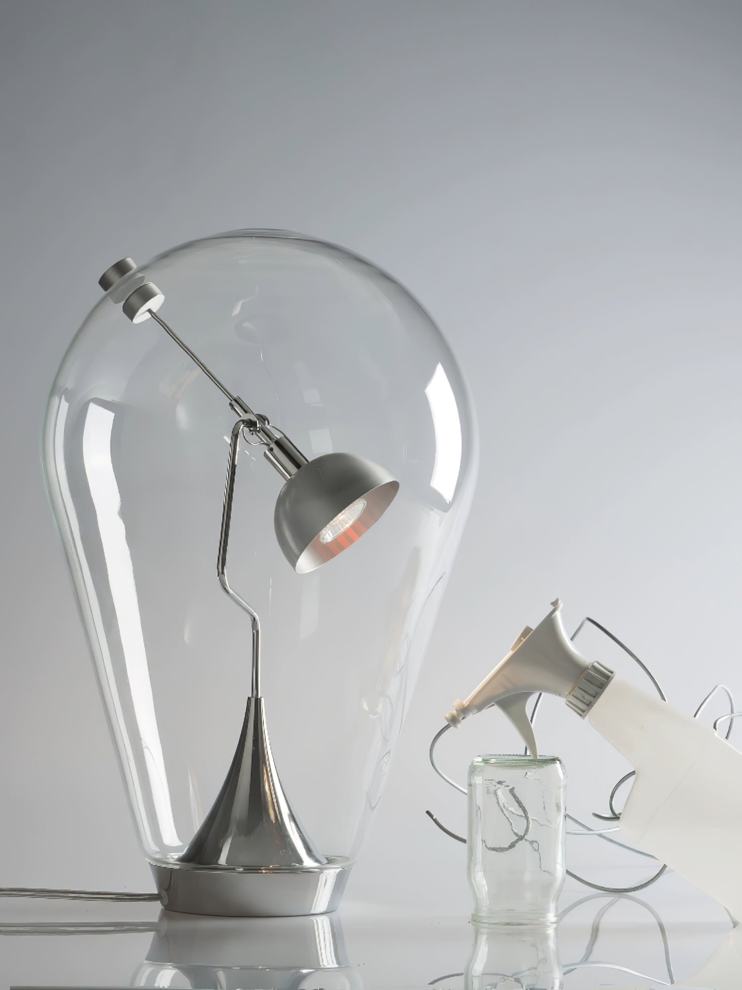 BeamGlow Rotating Glass Cylinder Table Light, Bedside Table Lamp, detail 13