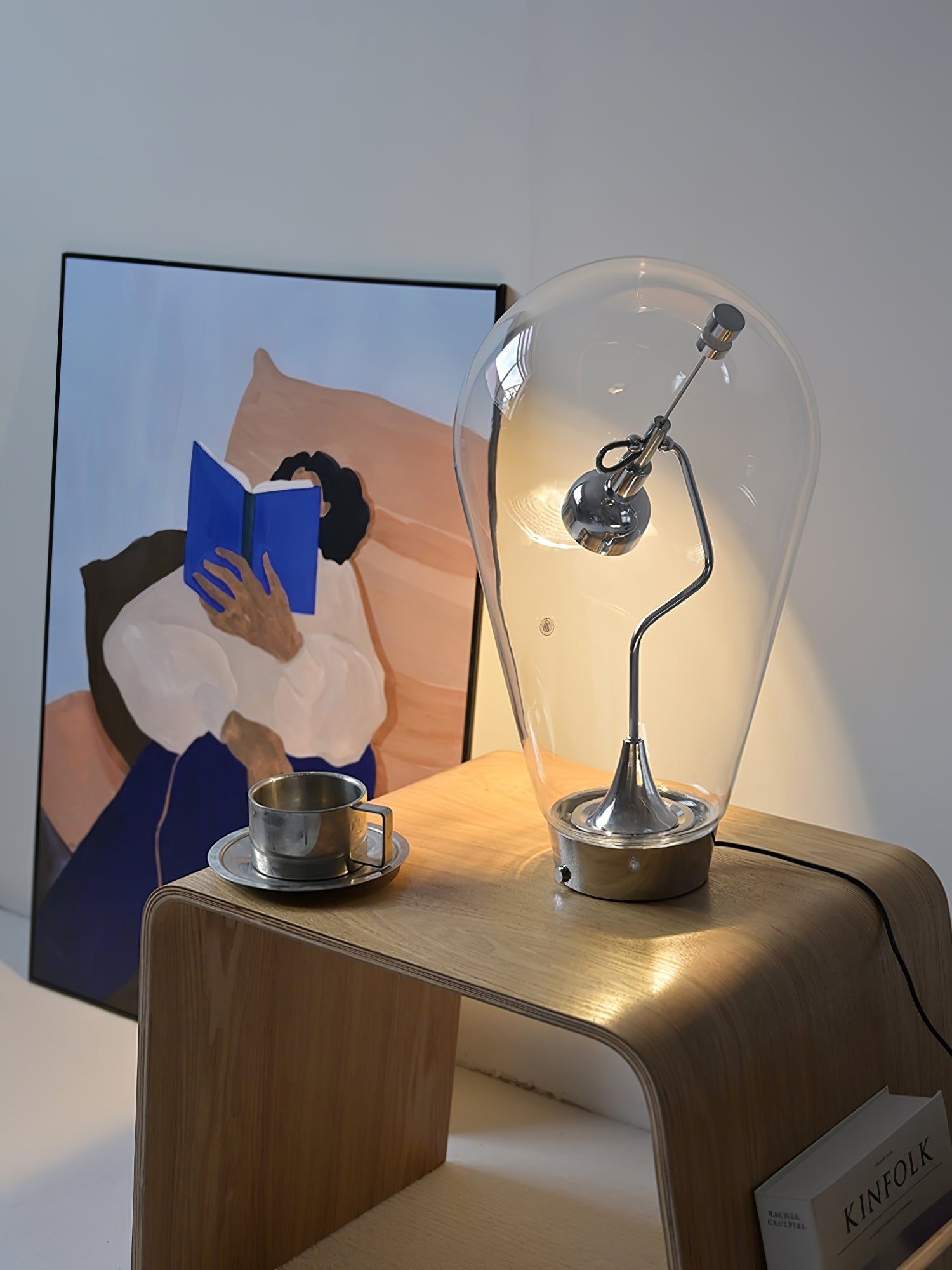 BeamGlow Rotating Glass Cylinder Table Light, Bedside Table Lamp, detail 15