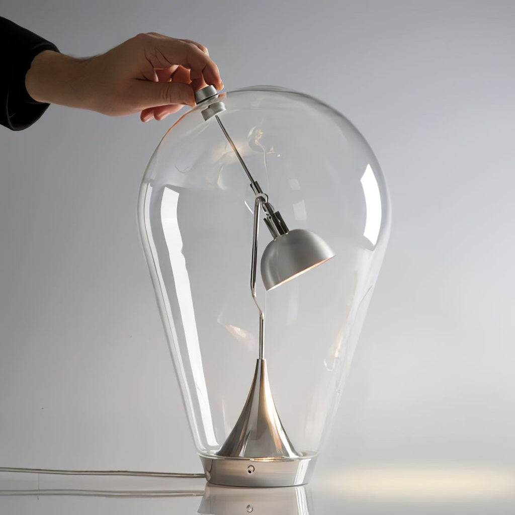 BeamGlow Rotating Glass Cylinder Table Light, Bedside Table Lamp, detail 3