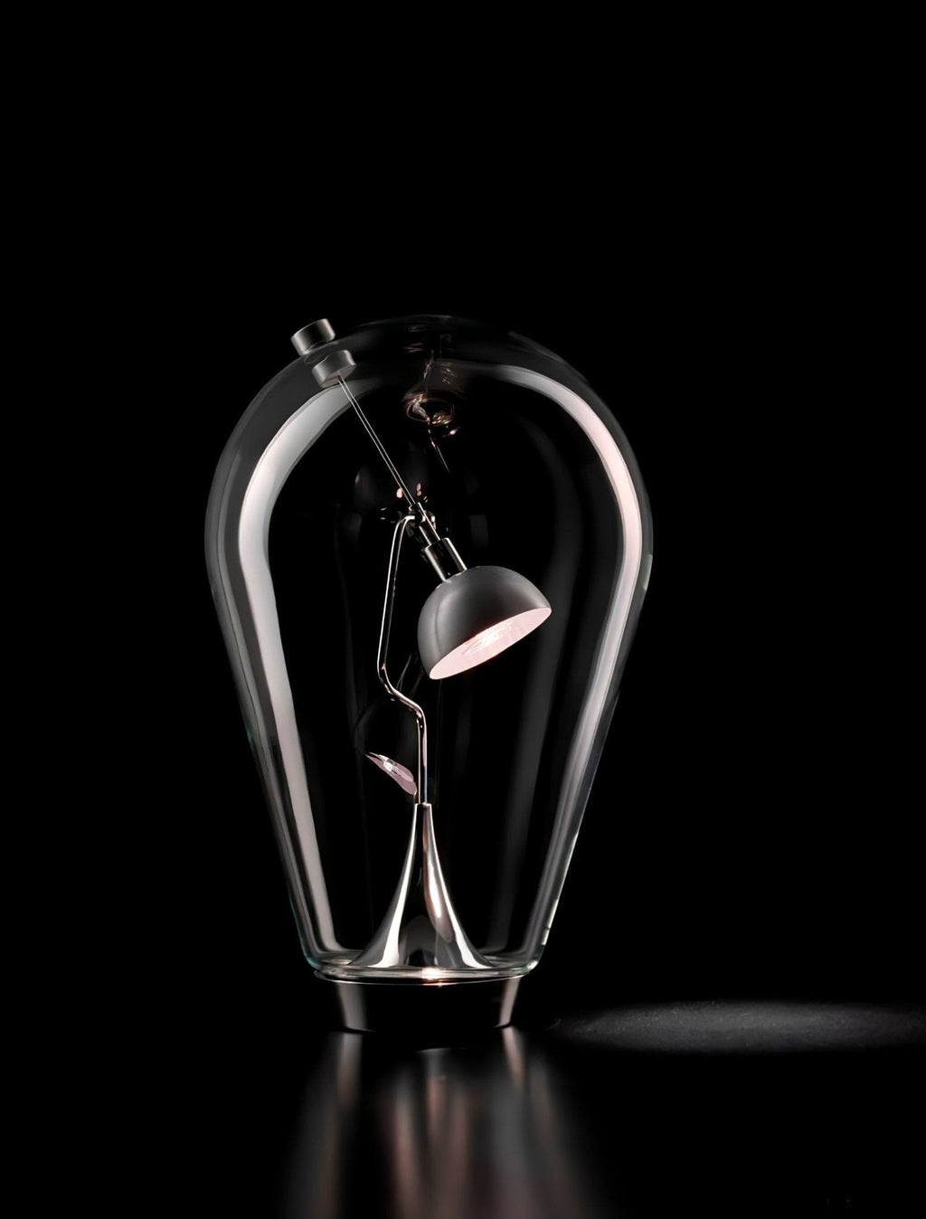 BeamGlow Rotating Glass Cylinder Table Light, Bedside Table Lamp, detail 4