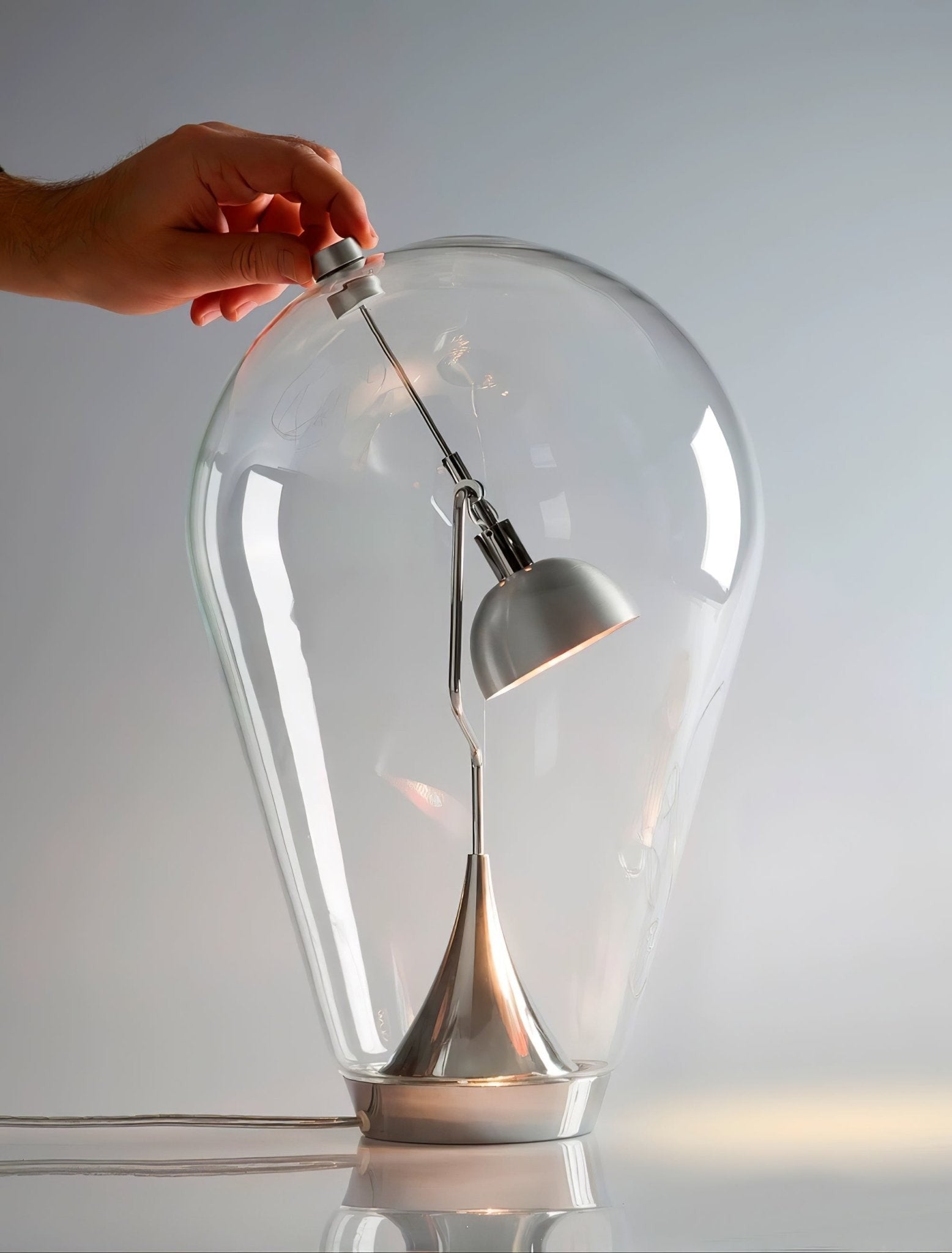BeamGlow Rotating Glass Cylinder Table Light, Bedside Table Lamp, detail 6