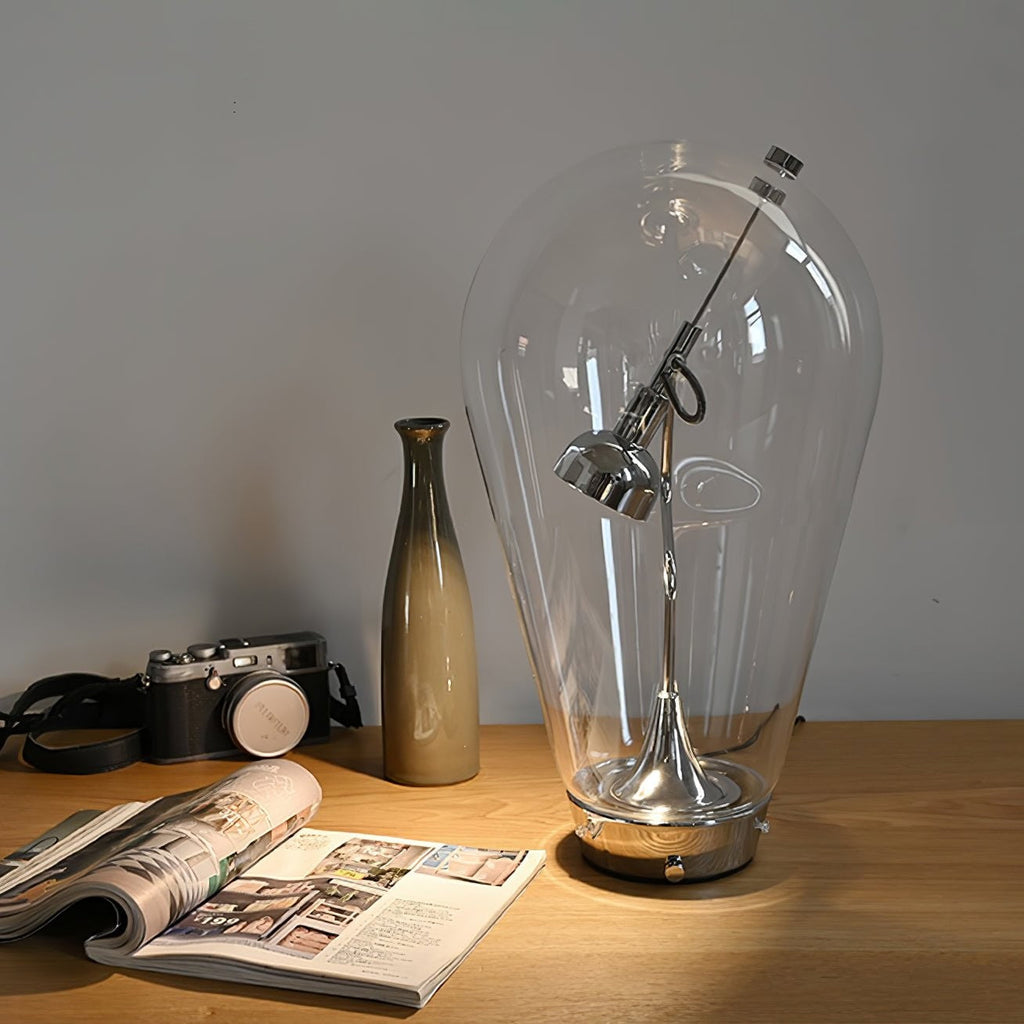 BeamGlow Rotating Glass Cylinder Table Light, Bedside Table Lamp, detail 7