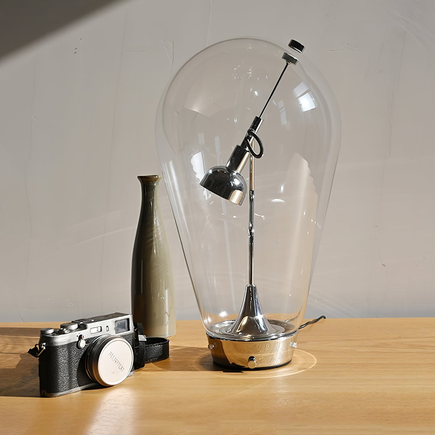 BeamGlow Rotating Glass Cylinder Table Light, Bedside Table Lamp, detail 9