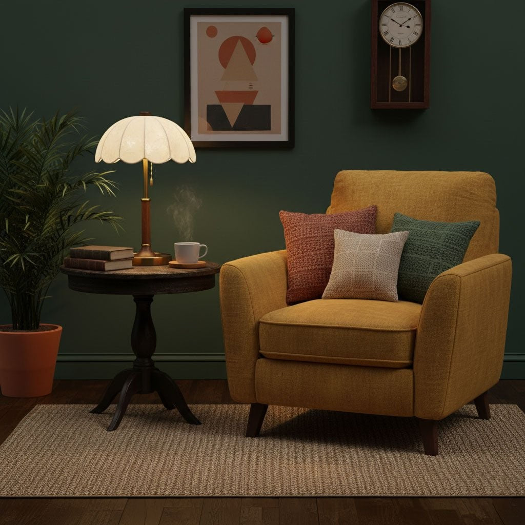 Bellewood Timeless Fabric Shade Table Light, Bedside Table Lamp, detail 7