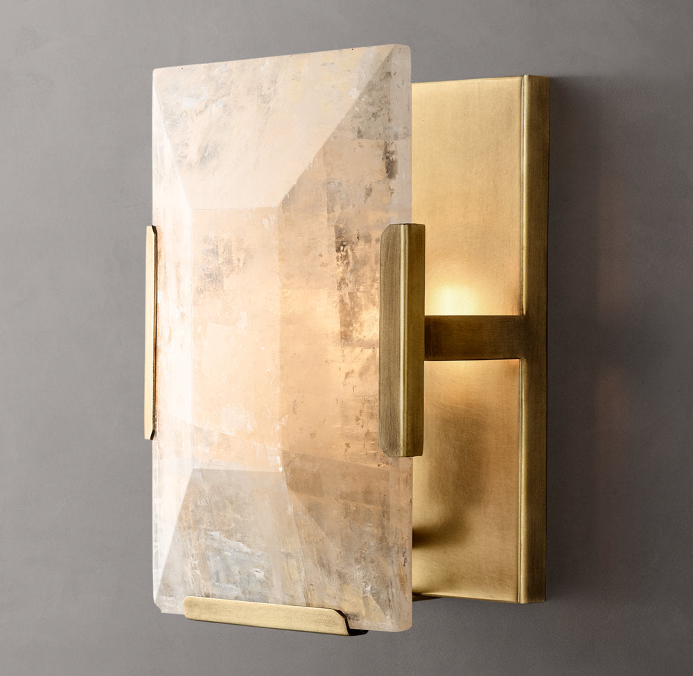 Harlow Calcite Wall Light, Bedroom Wall Sconce, Dimensions Overall: 6"