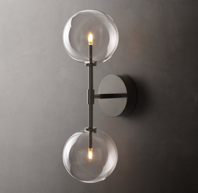 Glass Globe Linear Wall Light, Bathroom Wall Sconce, detail 16