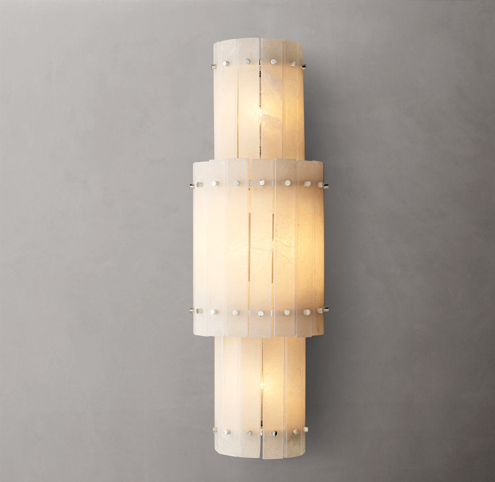 San Marco Alabaster Grand Circular Sconce, Bedroom Wall Sconce, detail 14