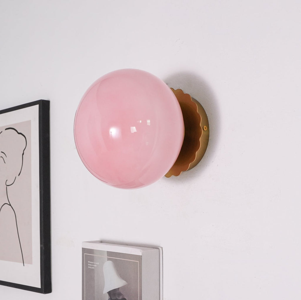 Blush Glass Wall Light, Bathroom Wall Sconce, detail 10