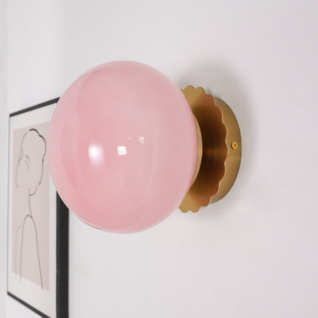 Blush Glass Wall Light, Bathroom Wall Sconce, detail 13