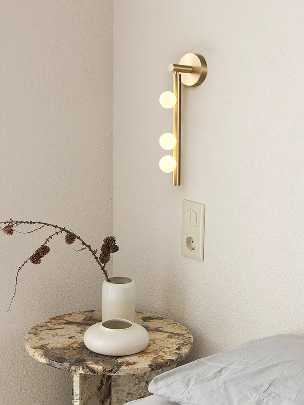 Brass Halo Tube Wall Light, Bathroom Wall Sconce, detail 27
