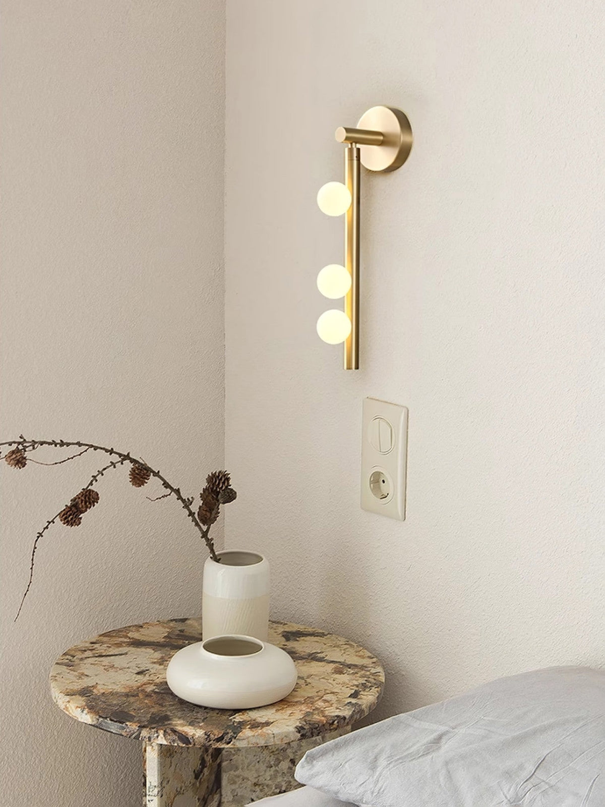 Brass Halo Tube Wall Light, Bathroom Wall Sconce, detail 27