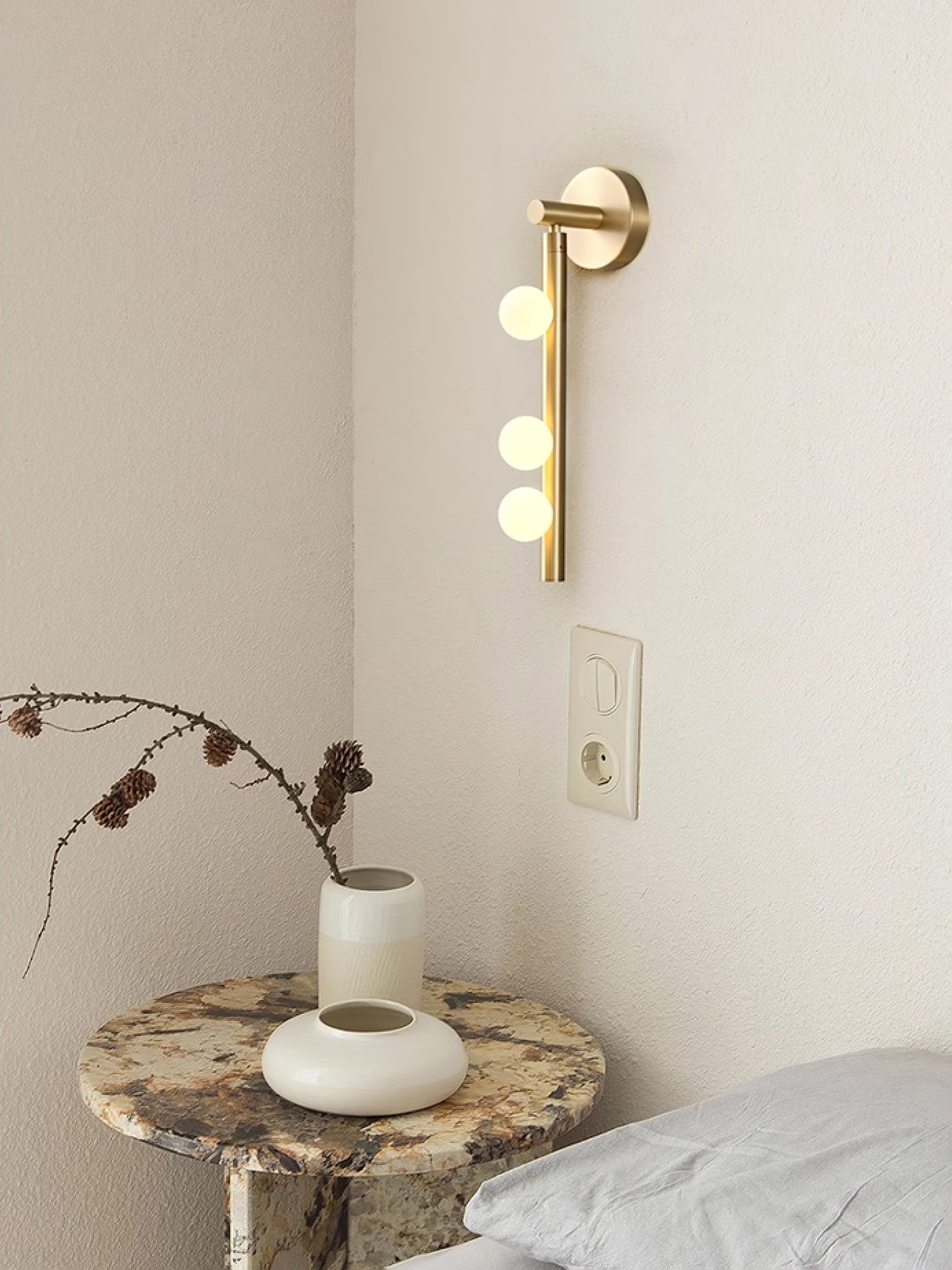 Brass Halo Tube Wall Light, Bathroom Wall Sconce, detail 27