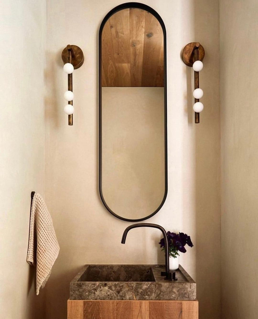 Brass Halo Tube Wall Light, Bathroom Wall Sconce, detail 36