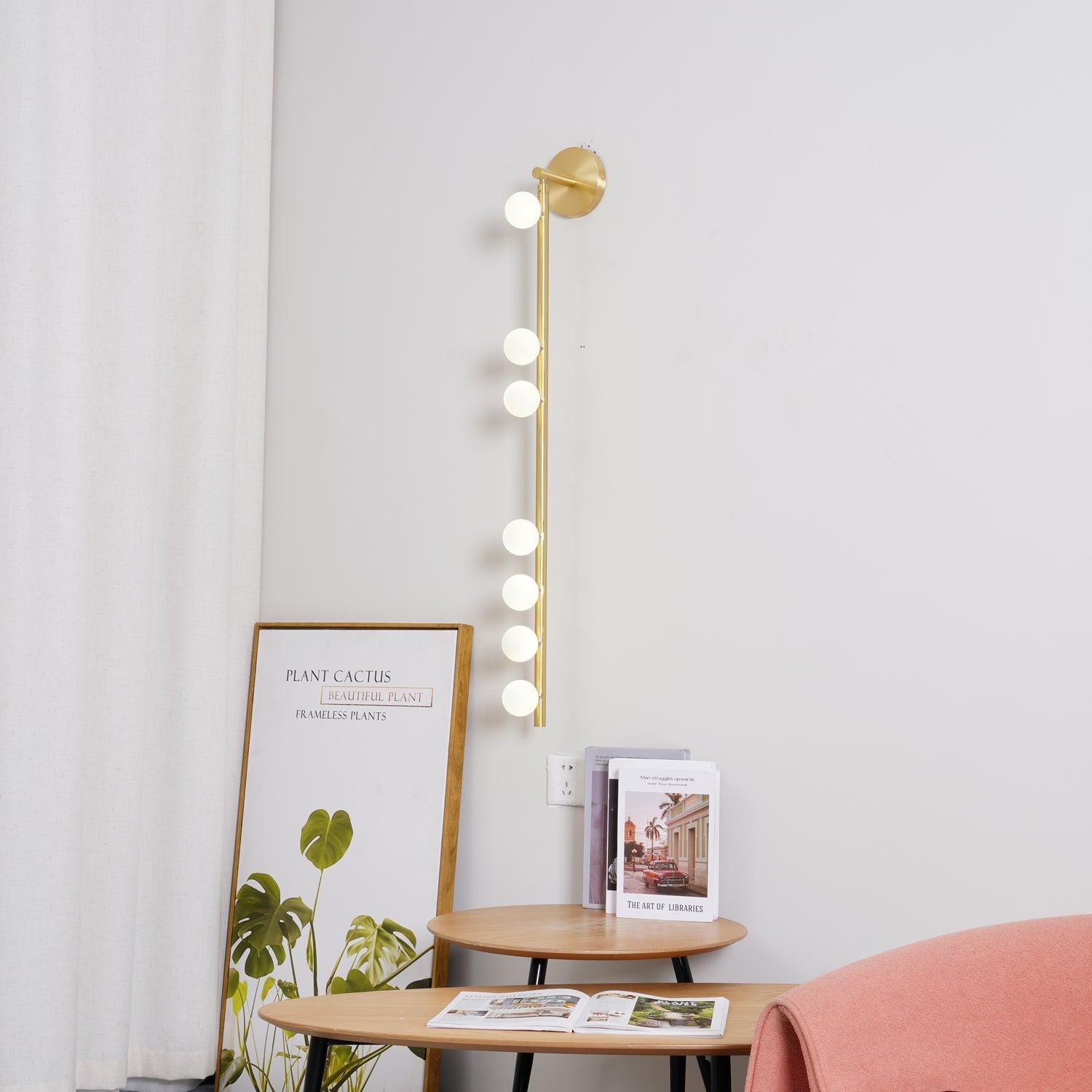 Brass Halo Tube Wall Light, Bathroom Wall Sconce, detail 45