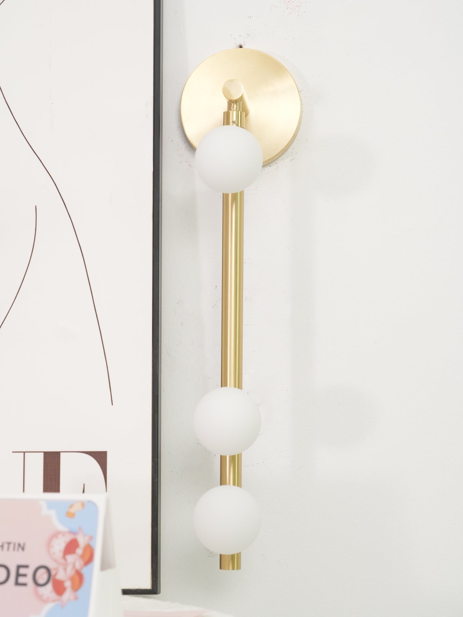 Brass Halo Tube Wall Light, Bathroom Wall Sconce, detail 69