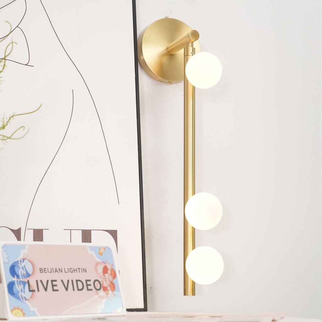Brass Halo Tube Wall Light, Bathroom Wall Sconce, detail 70