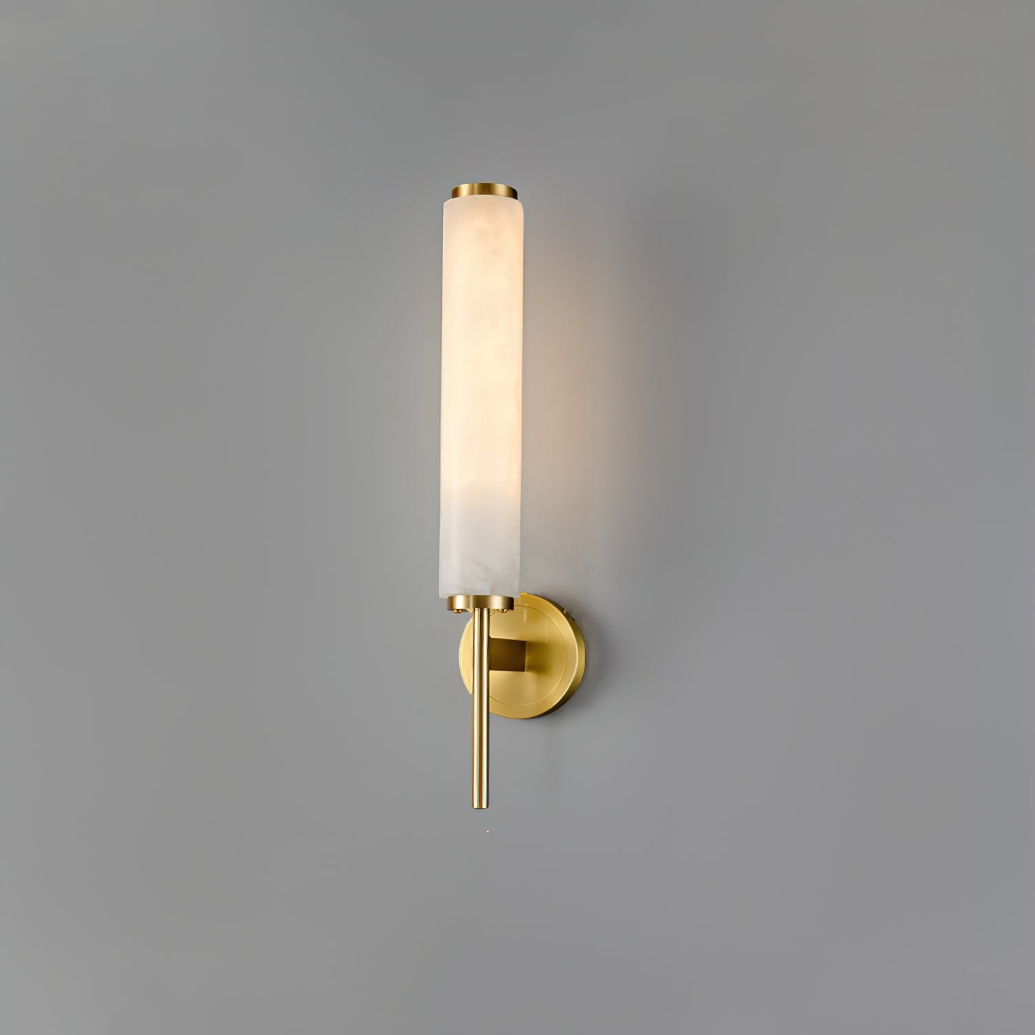 Brindisi Alabaster Wall Light, Bedroom Wall Sconce, Brass, W 4.7″ x H 18.9″