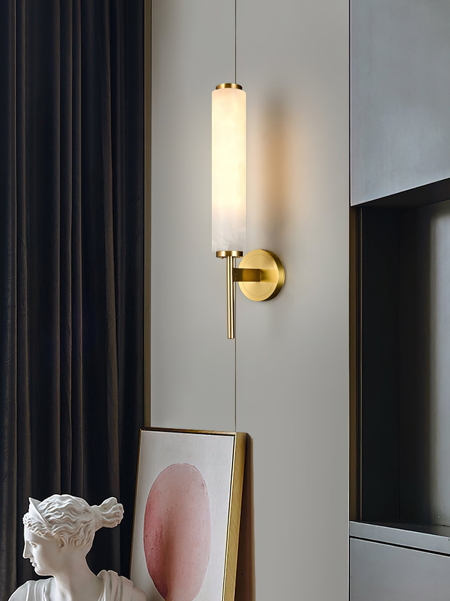 Brindisi Alabaster Wall Light, Bedroom Wall Sconce, detail 6