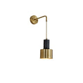 Brivon Brass Linear Wall Light, Bedroom Wall Sconce, ∅ 4.7″ x H 17.7″