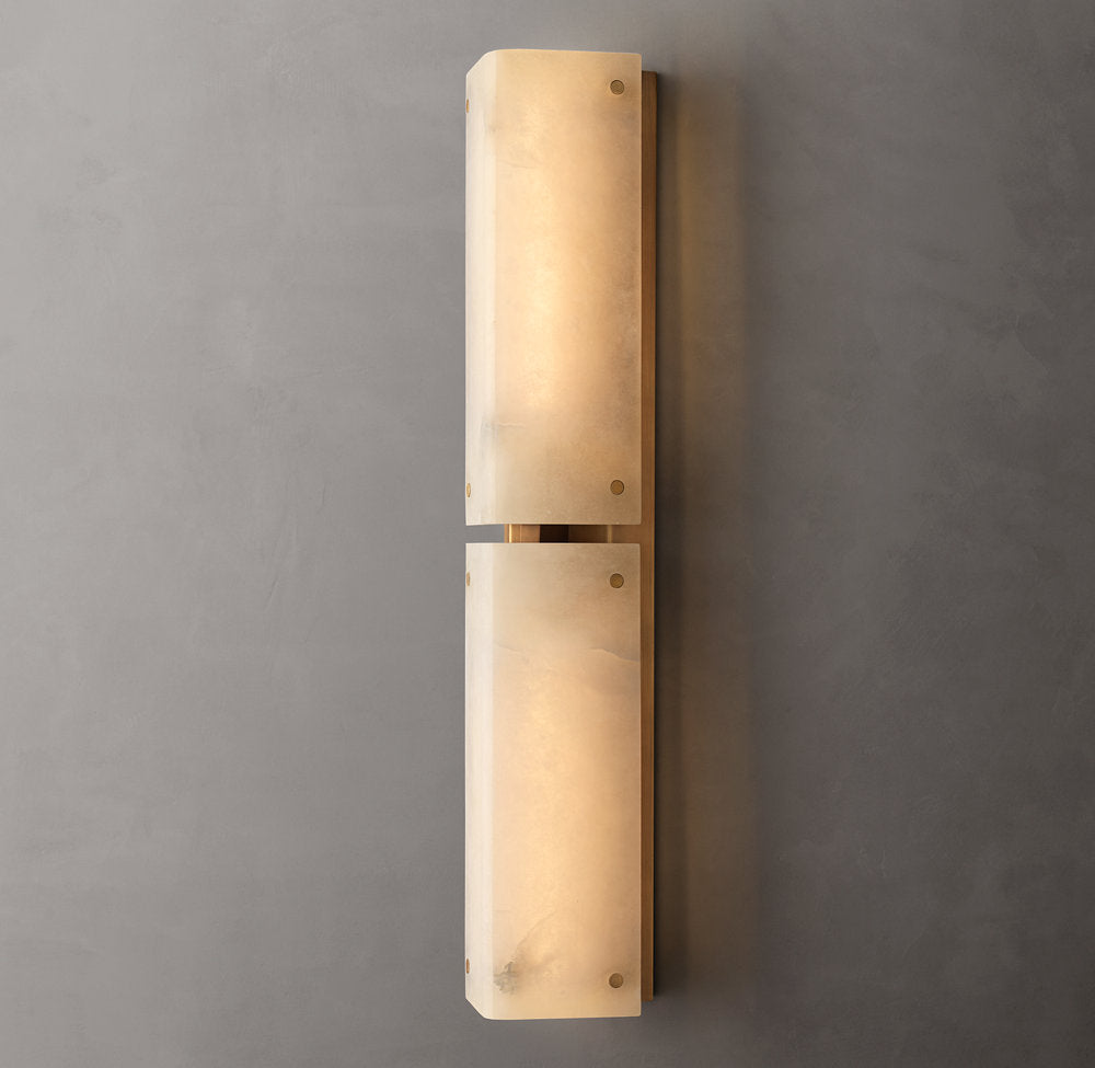 Reynard Alabaster Grand Wall Light, Bathroom Wall Sconce, detail 4