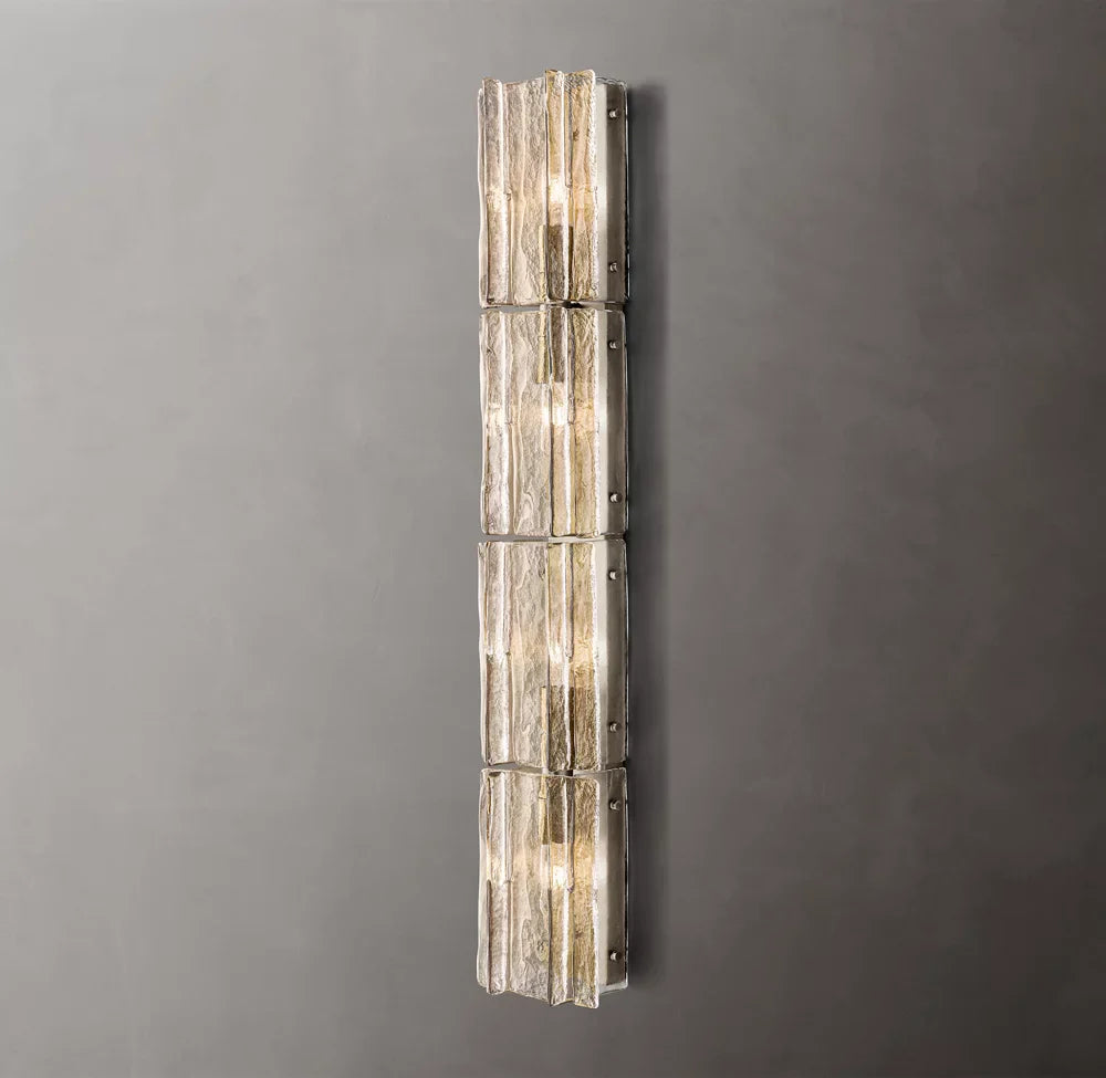 Lattice Clear Glass Grand Wall Light, Bedroom Wall Sconce, detail 8