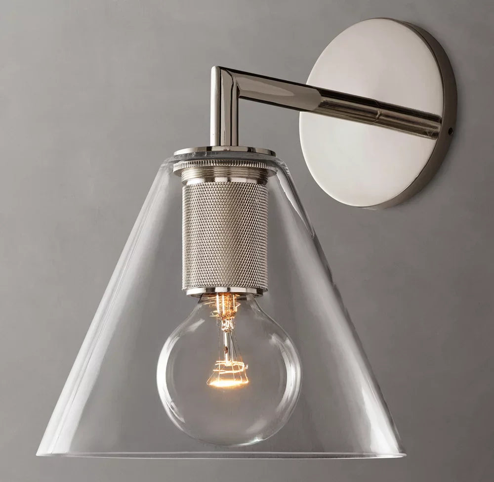 Utilitaire Funnel Shade Wall Light, Bathroom Wall Sconce, detail 2