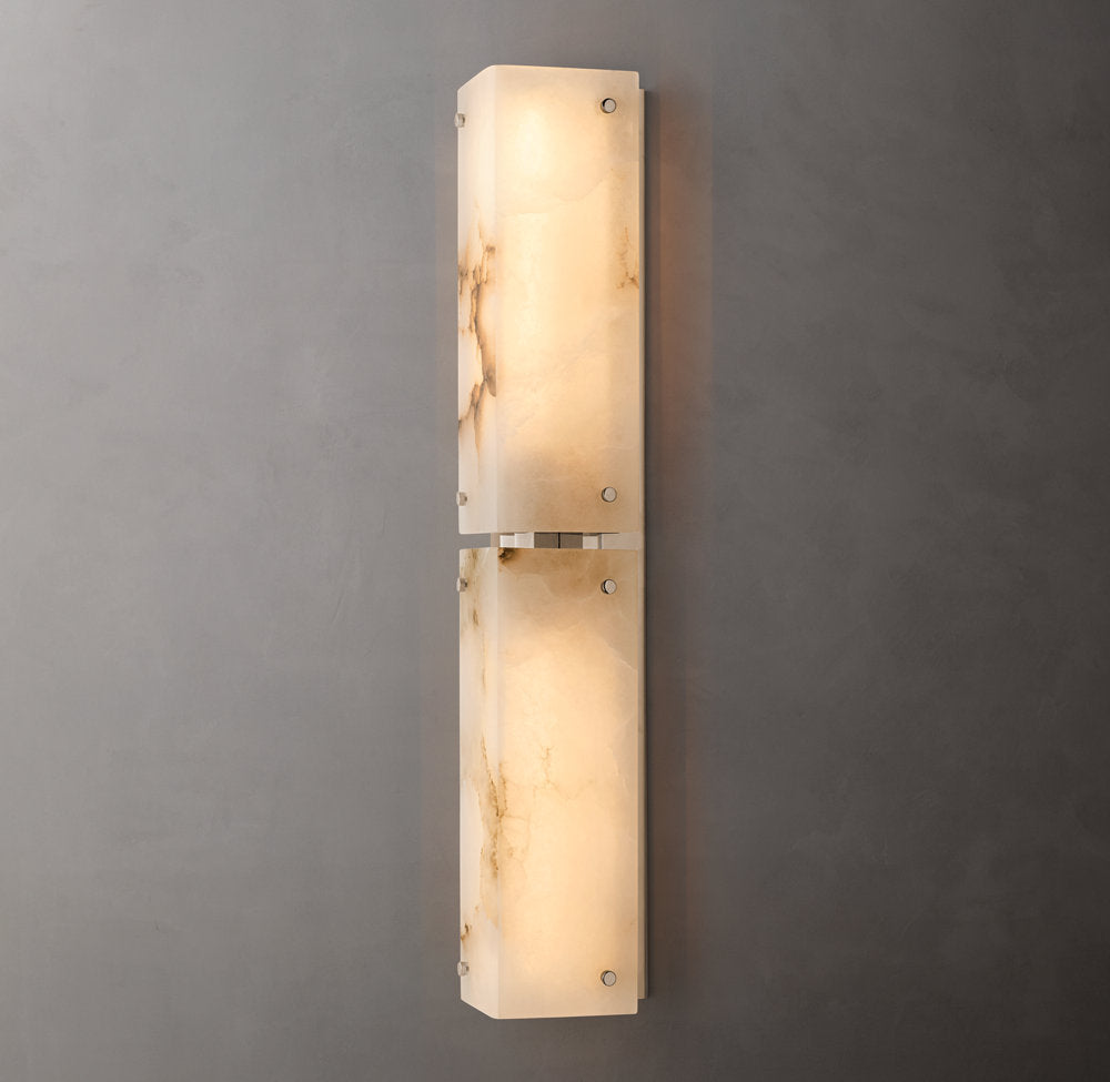 Reynard Alabaster Grand Wall Light, Bathroom Wall Sconce, detail 2