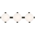 Champalimaud Marisol 28" Bath Bar in Gun Metal with White Glass Wall Fixture W28" x H8.5", Bedroom Wall Sconce, 4.25" x 28"