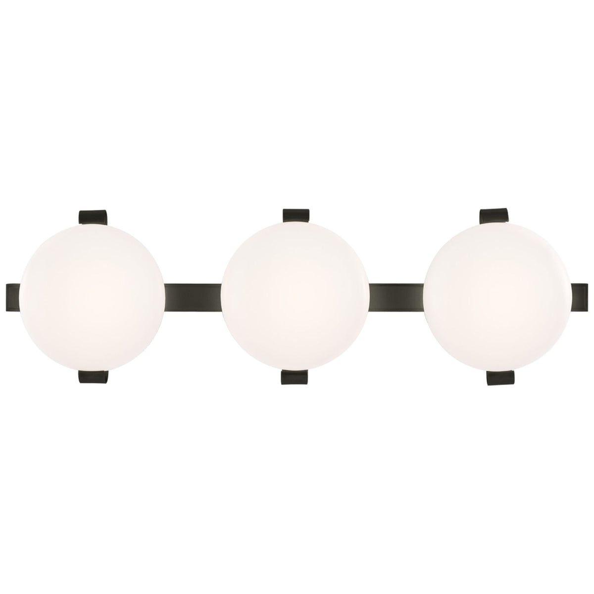Champalimaud Marisol 28" Bath Bar in Gun Metal with White Glass Wall Fixture W28" x H8.5", Bedroom Wall Sconce, 4.25" x 28"