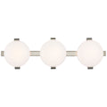 Champalimaud Marisol 28" Bath Bar in Polished Nickel with White Glass, vanity light, main view, Tianguang Select