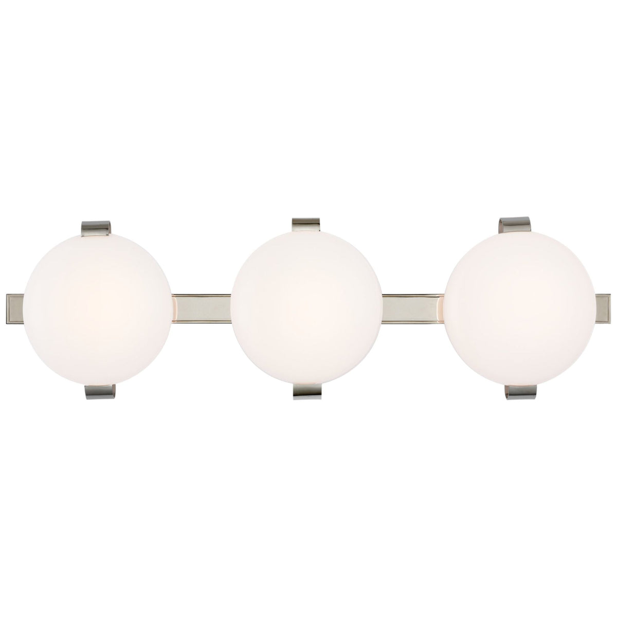 Champalimaud Marisol 28" Bath Bar in Polished Nickel with White Glass, vanity light, main view, Tianguang Select