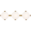 Champalimaud Marisol 28" Bath Bar in Soft Brass with White Glass Wall Fixture W28" x H8.5", Bedroom Wall Sconce, 4.25" x 28"