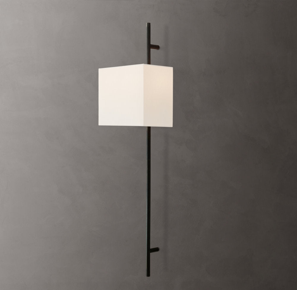 Vela Octagonal Bar Sconce - Box Shade, Bedroom Wall Sconce, detail 3