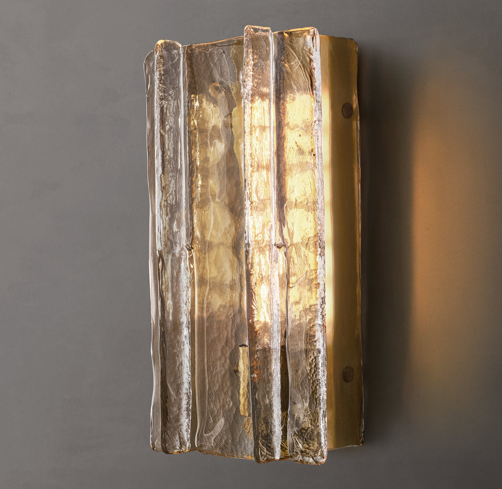 Lattice Smoke Glass Wall Light 15", Bedroom Wall Sconce, detail 3