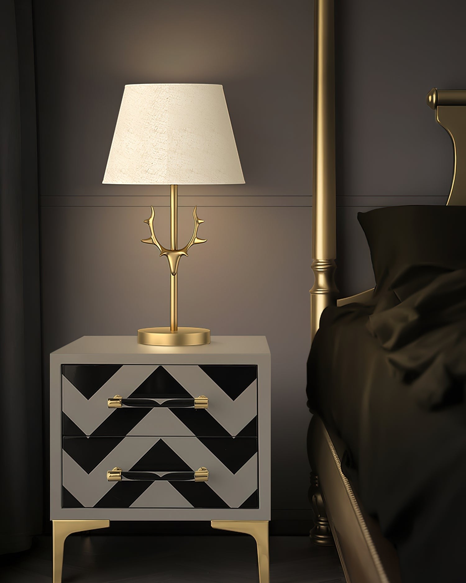 Cervano Antler Accent Table Light, Bedside Table Lamp, detail 12