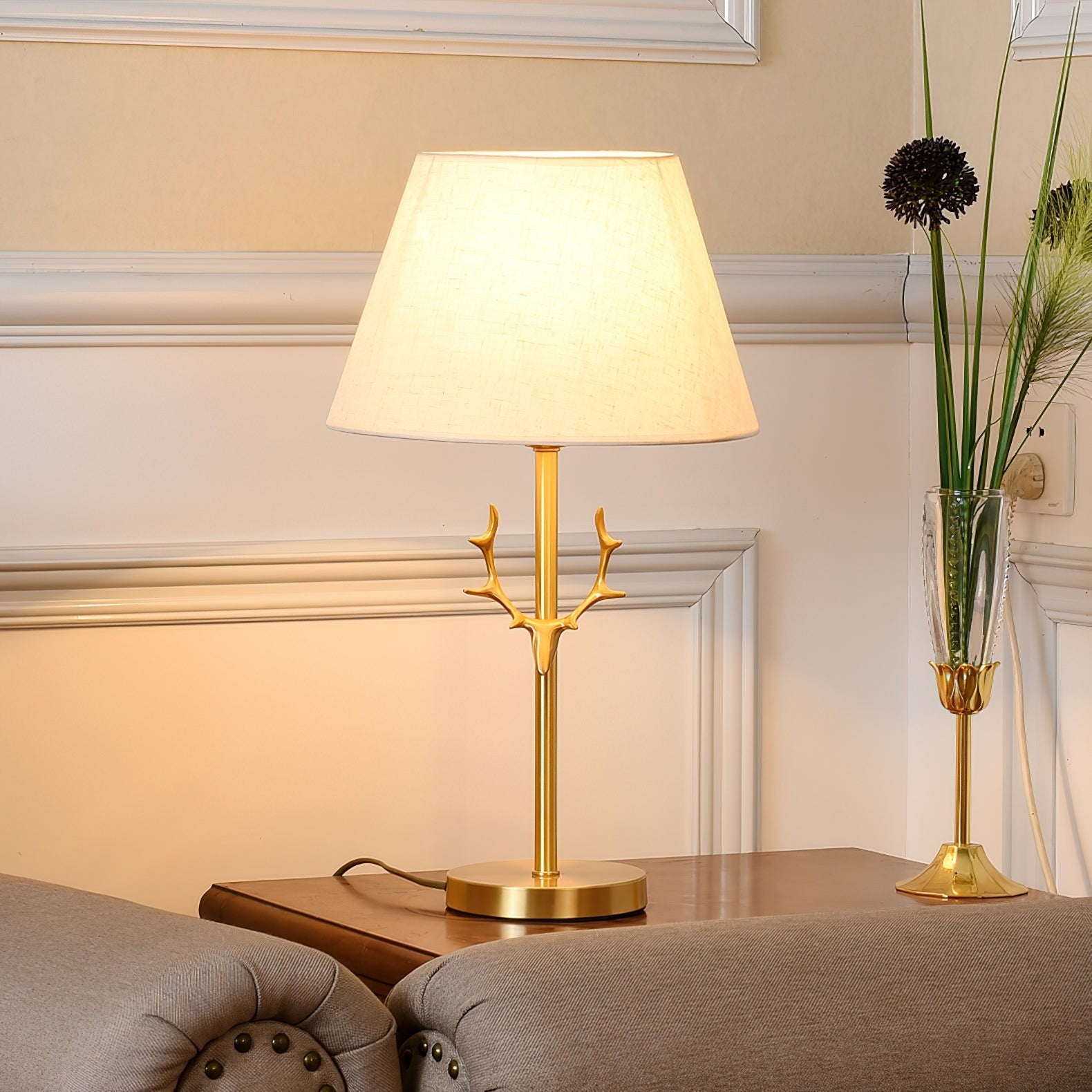 Cervano Antler Accent Table Light, Bedside Table Lamp, detail 3