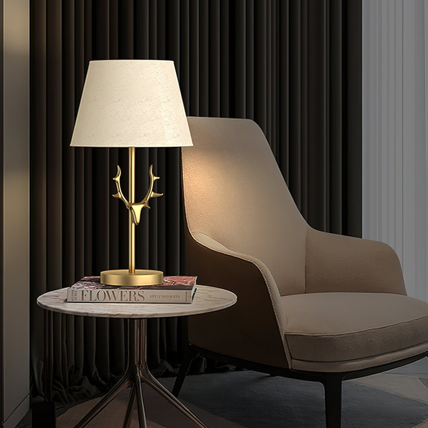 Cervano Antler Accent Table Light, Bedside Table Lamp, detail 4
