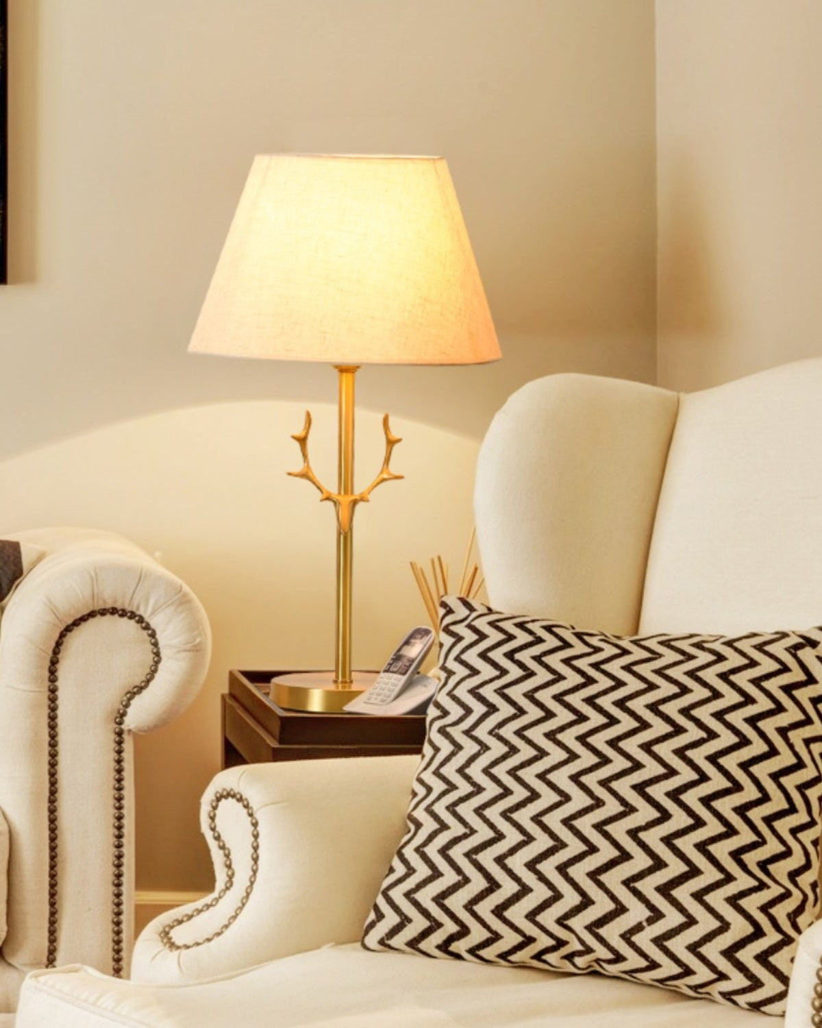 Cervano Antler Accent Table Light, Bedside Table Lamp, detail 6