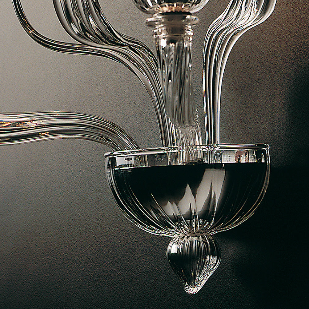 Timeless Clear Glass Ribbed Detail Wall Light, Wall Sconce, detail 3