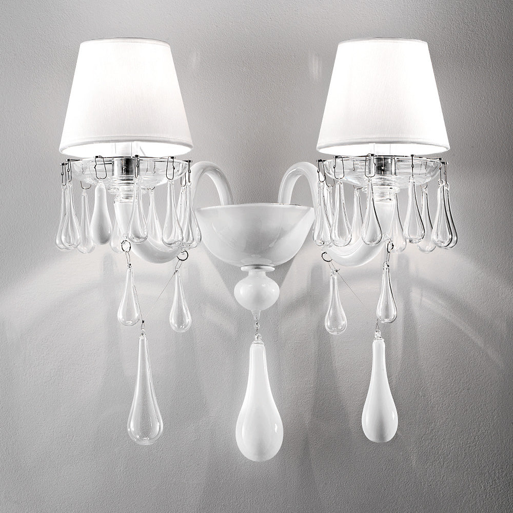 Timeless Glass Teardrop Accent Wall Light, Wall Sconce, Height 47 cm