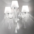 Timeless Glass Teardrop Accent Wall Light With Three Arms, Wall Sconce, Height 58.5 cm