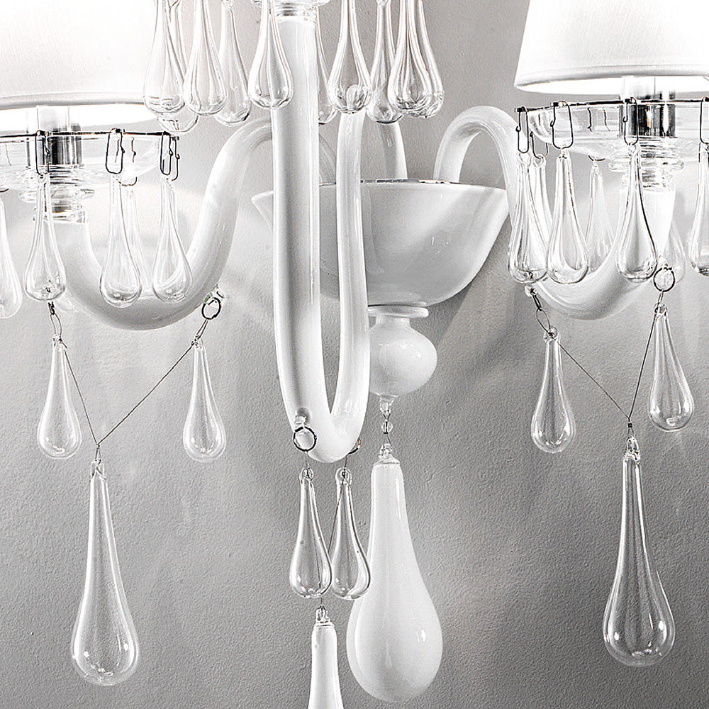 Timeless Glass Teardrop Accent Wall Light With Three Arms, Wall Sconce, detail 3