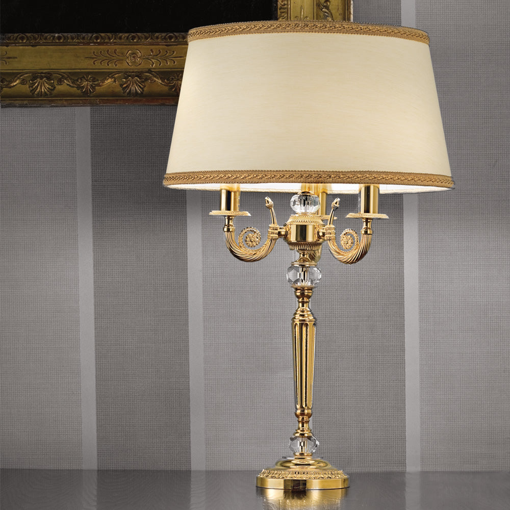 Timeless Gold Candelabra Table Light, Bedside Table Lamp, Height 65 cm