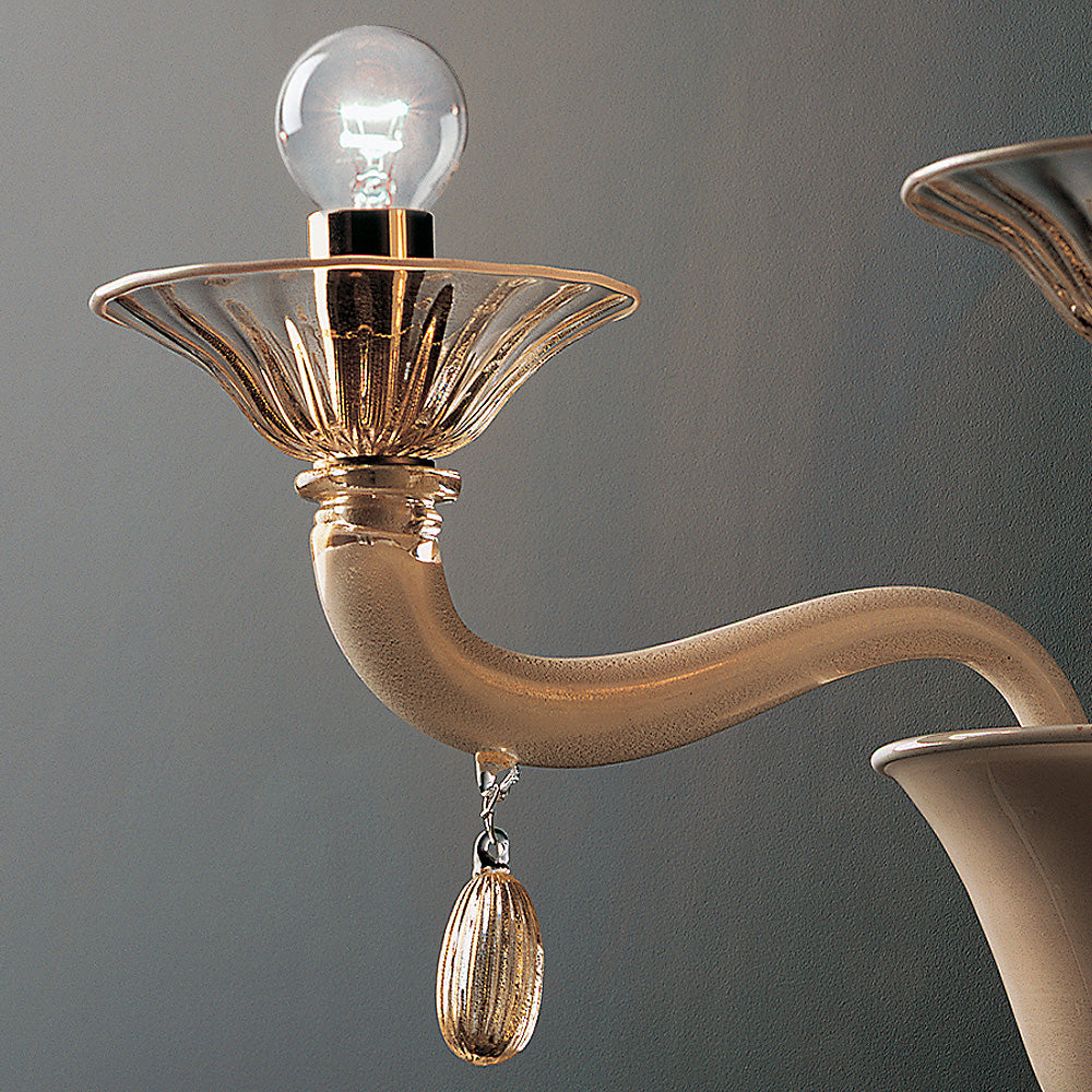 Timeless Gold Glass Wall Light With Gold Frame, Wall Sconce, detail 2