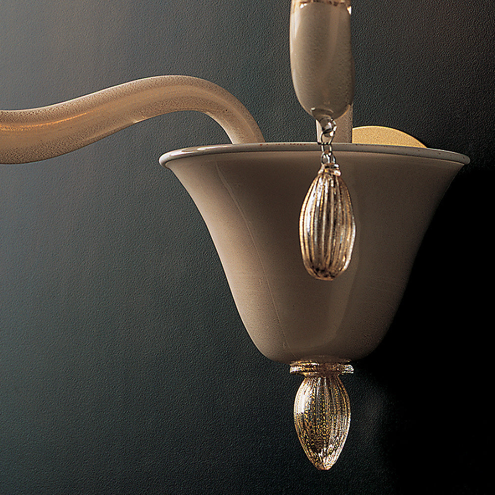 Timeless Gold Glass Wall Light With Gold Frame, Wall Sconce, detail 3