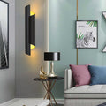 Timeless Nordic Unique Chic LED Curved Metal Wall Light for Bedside Living Room Aisle, Bedroom Wall Sconce, Iron, 18"