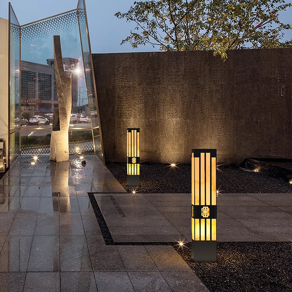 Timeless Vintage Engraving Hollow Landscape Decorative Lighting Post Lights for Exterior, Outdoor Wall Light, 16"