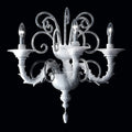 Timeless White Glass Wall Light, Wall Sconce, Width 50 cm